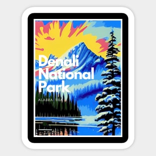 Denali National Park hike Alaska United States Sticker